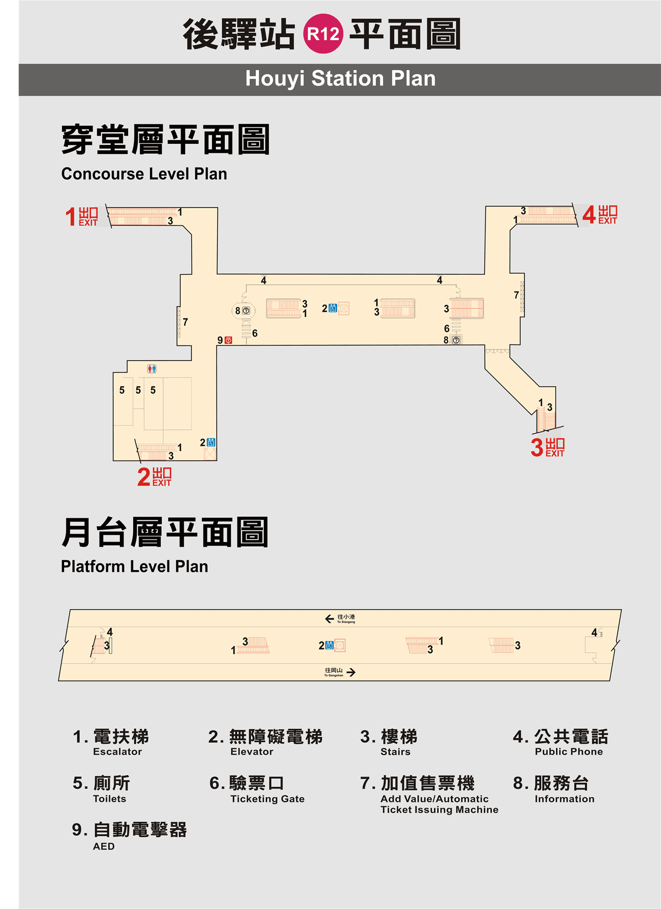 高雄捷運後驛站車站平面圖出口圖